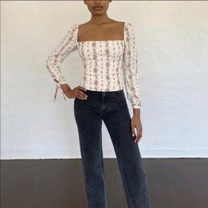 Reformation Ariana Top in Poppyseed sz 2